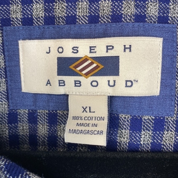 Men’s Joseph Abboud 💯 Cotton Non-Iron Blue & Gray Buttoned Down Shirt- Sz XL - Picture 2 of 12